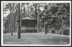 17559 Gezicht op de muziektent in het bos bij Driebergen-Rijsenburg.